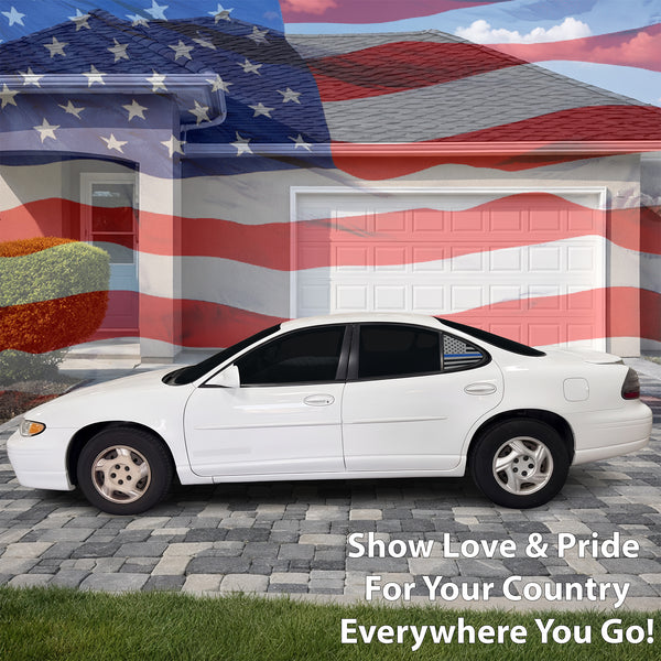 Fits Pontiac Grand Prix 1997-2003 Quarter Window American Flag Vinyl Decal Stickers - Bogar Tech Designs