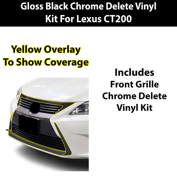 Fits Lexus CT200 2014-2018 Vinyl Chrome Delete Grille Blackout Decal Stickers Overlay Film - Bogar Tech Designs