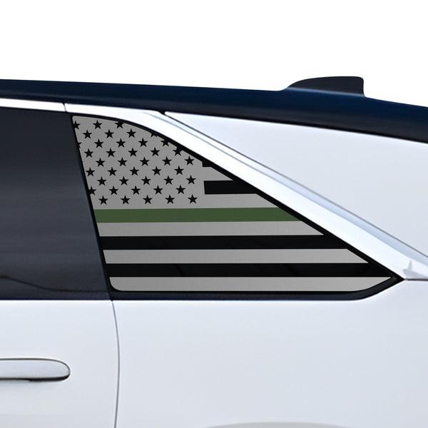 Fits Cadillac Escalade IQ 2025-2026 Quarter Window American Flag Vinyl Decal Stickers - Bogar Tech Designs