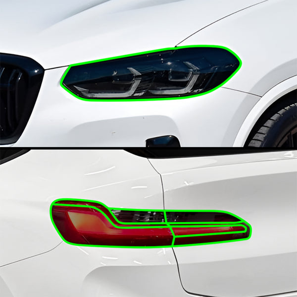 Fits BMW X4 2019-2025 Full Headlight Taillight Precut Smoked PPF Tint Kit Film Overlay  - Bogar Tech Designs