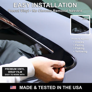 Fits Nissan Kicks 2025-2026 Vinyl Chrome Delete Grille Blackout Decal Stickers Overlay Film - Bogar Tech Designs