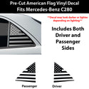 Fits Mercedes-Benz C280 1994-2000 Quarter Window American Flag Vinyl Decal Stickers - Bogar Tech Designs