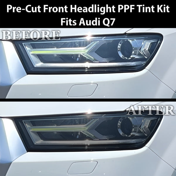 Fits Audi Q7 2017-2019 Full Headlight Taillight Precut Smoked PPF Tint Kit Film Overlay  - Bogar Tech Designs