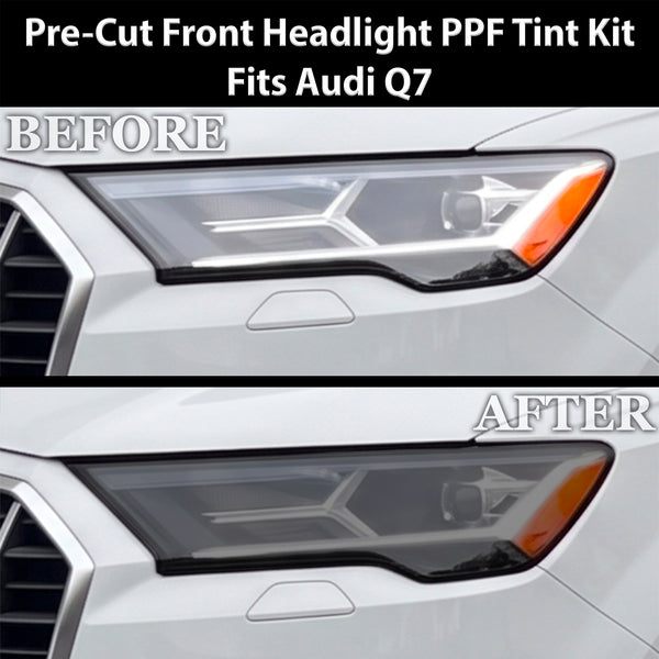 Fits Audi Q7 2020-2024 Full Headlight Taillight Precut Smoked PPF Tint Kit Film Overlay  - Bogar Tech Designs