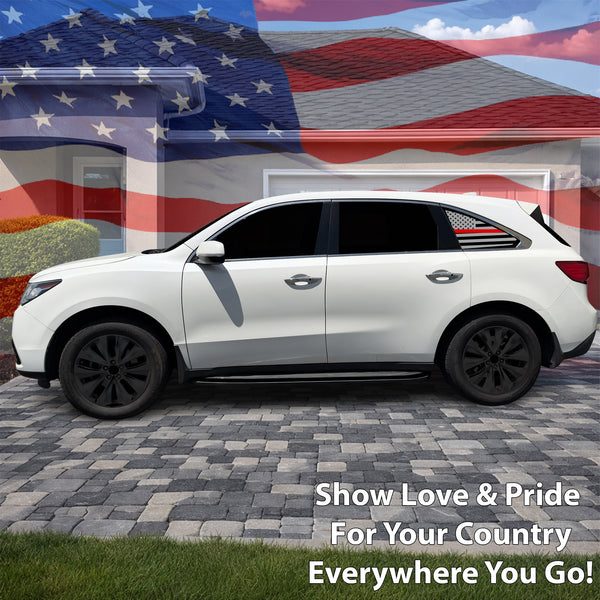 Fits Acura MDX 2014-2020 Quarter Window American Flag Vinyl Decal Stickers - Bogar Tech Designs
