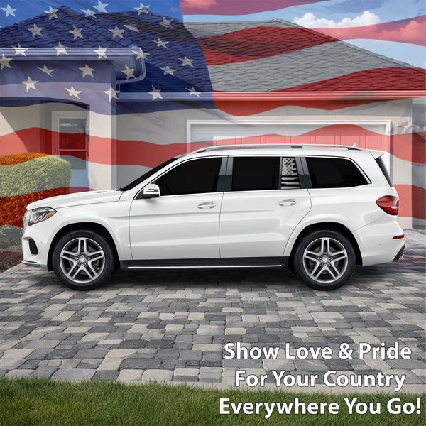 Fits Mercedes-Benz GLS 2017-2019 Quarter Window American Flag Vinyl Decal Stickers - Bogar Tech Designs