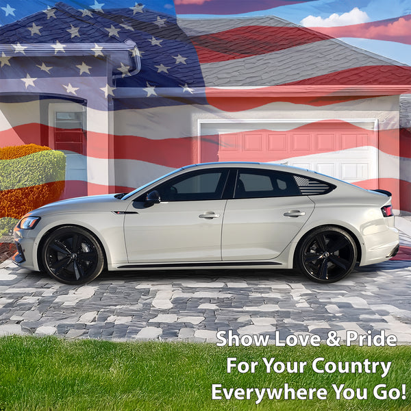 Fits Audi A5 Sportback 2018-2024 Quarter Window American Flag Vinyl Decal Stickers - Bogar Tech Designs