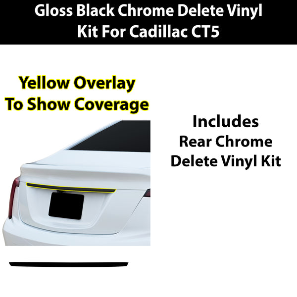 Fits Cadillac CT5 2020-2026 Vinyl Chrome Delete Trunk - Description