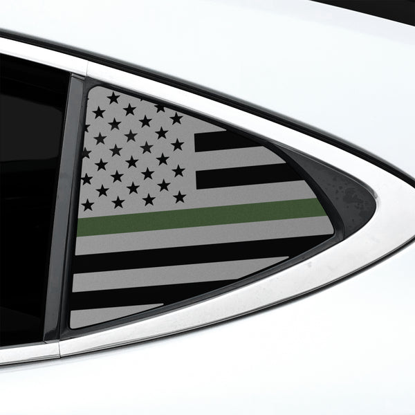 Fits Lexus ES 2013-2018 Quarter Window American Flag Vinyl Decal Stickers - Bogar Tech Designs