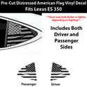 Fits Lexus ES 2013-2018 Quarter Window American Flag Vinyl Decal Stickers - Bogar Tech Designs