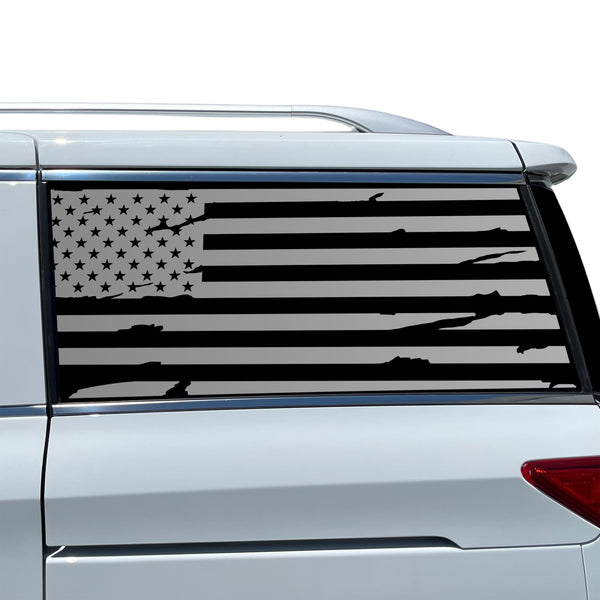 Fits Nissan Quest 2011-2017 Quarter Window American Flag Vinyl Decal Stickers - Bogar Tech Designs