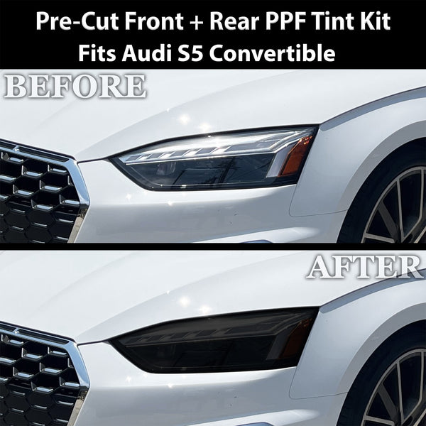 Fits Audi S5 2020-2024 Full Headlight Taillight Precut Smoked PPF Tint Kit Film Overlay  - Bogar Tech Designs