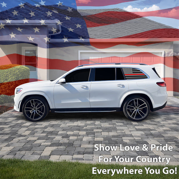 Fits Mercedes-Benz GLS 2024-2026 Quarter Window American Flag Vinyl Decal Stickers - Bogar Tech Designs