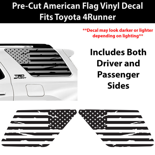 Fits Toyota 4Runner 2025-2026 Quarter Window American Flag Vinyl Decal Stickers - Bogar Tech Designs
