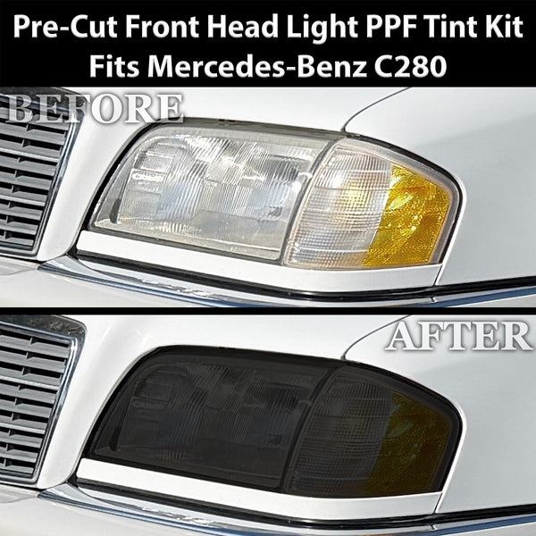 Fits Mercedes-Benz C280 1994-2000 Full Headlight Taillight Precut Smoked PPF Tint Kit Film Overlay  - Bogar Tech Designs