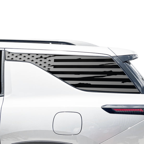 Fits Chevrolet Traverse 2024-2026 Quarter Window American Flag Vinyl Decal Stickers - Bogar Tech Designs