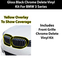 Fits BMW 3 Series 2019-2022 Vinyl Chrome Delete Grille Blackout Decal Stickers Overlay Film - Bogar Tech Designs