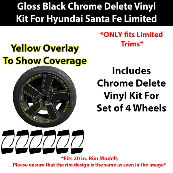 Fits Hyundai Santa Fe 2024-2027 Vinyl Chrome Delete Grille Blackout Decal Stickers Overlay Film - Bogar Tech Designs