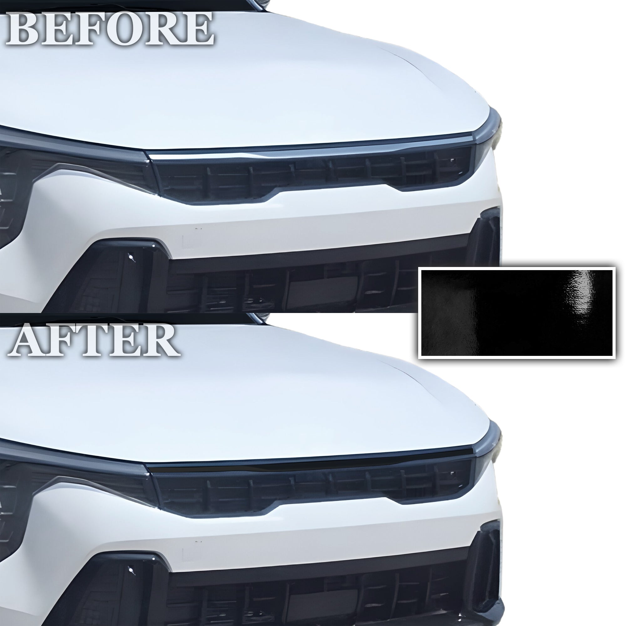 Fits Kia K4 GT-Line 2024-2026 Vinyl Chrome Delete Grille Blackout Decal Stickers Overlay Film - Bogar Tech Designs