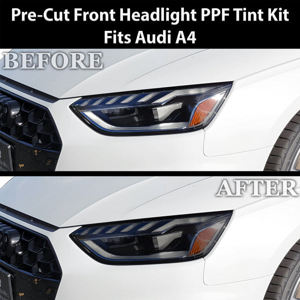 Fits Audi A4 2020-2025 Full Headlight Taillight Precut Smoked PPF Tint Kit Film Overlay  - Bogar Tech Designs