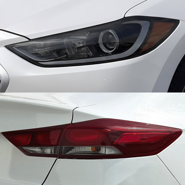 Fits Hyundai Elantra 2017-2018 Full Headlight Taillight Precut Smoked PPF Tint Kit Film Overlay  - Bogar Tech Designs