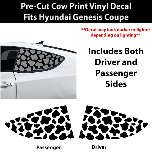 Fits Hyundai Genesis Coupe 2010-2016 Animal Leopard Cheetah Cow Window Vinyl Decal Stickers - Bogar Tech Designs