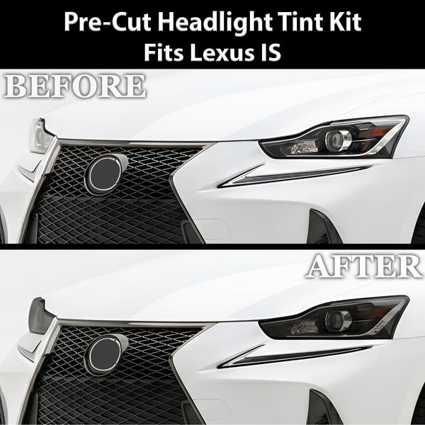Fits Lexus IS 2017-2020 Full Headlight Taillight Precut Smoked PPF Tint Kit Film Overlay  - Bogar Tech Designs