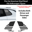 Fits Volkswagen Tiguan 2025-2027 Quarter Window American Flag Vinyl Decal Stickers - Bogar Tech Designs