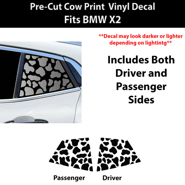 Fits BMW X2 2018-2023 Animal Leopard Cheetah Cow Window Vinyl Decal Stickers - Bogar Tech Designs