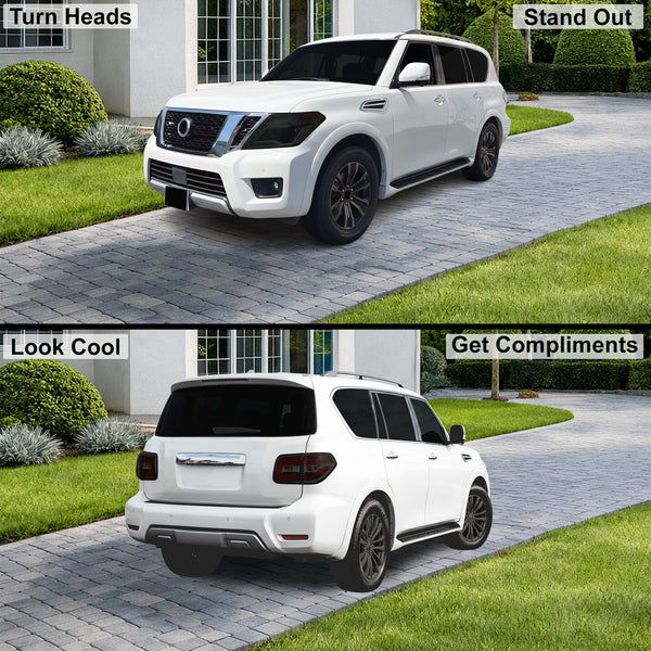 Fits Nissan Armada 2017-2020 Full Headlight Taillight Precut Smoked PPF Tint Kit Film Overlay  - Bogar Tech Designs