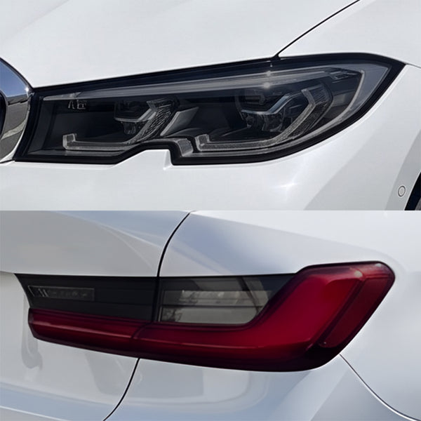 Fits BMW 3 Series 2019-2022 Full Headlight Taillight Precut Smoked PPF Tint Kit Film Overlay  - Bogar Tech Designs