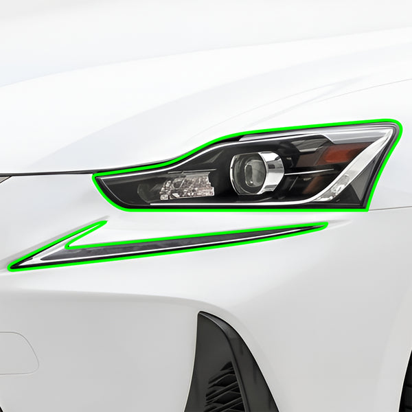Fits Lexus IS 2017-2020 Full Headlight Taillight Precut Smoked PPF Tint Kit Film Overlay  - Bogar Tech Designs