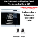 Fits Mercedes-Benz GLS 2017-2019 Quarter Window American Flag Vinyl Decal Stickers - Bogar Tech Designs