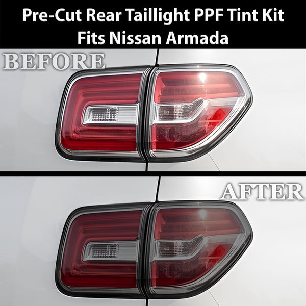 Fits Nissan Armada 2017-2020 Full Headlight Taillight Precut Smoked PPF Tint Kit Film Overlay  - Bogar Tech Designs
