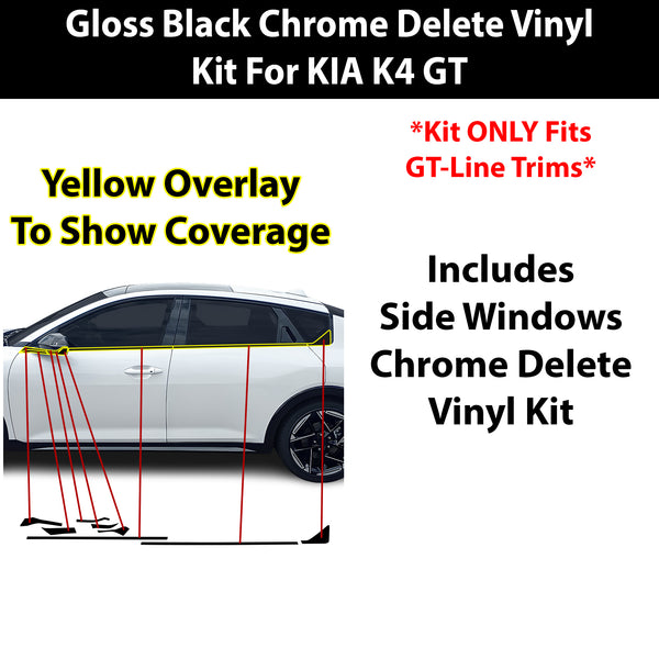 Fits Kia K4 GT-Line 2024-2026 Vinyl Chrome Delete Grille Blackout Decal Stickers Overlay Film - Bogar Tech Designs
