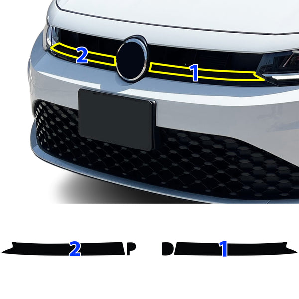Fits Volkswagen Jetta 2025-2026 Vinyl Chrome Delete Grille Blackout Decal Stickers Overlay Film - Bogar Tech Designs