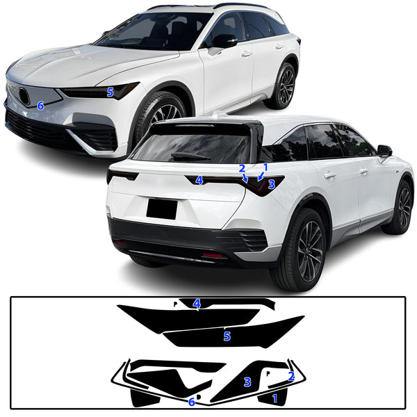 Fits Acura ZDX 2024-2026 Full Headlight Taillight Precut Smoked PPF Tint Kit Film Overlay  - Bogar Tech Designs