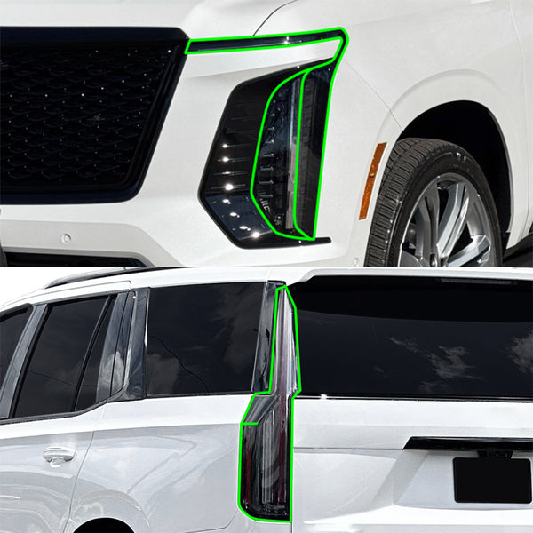 Fits Cadillac Escalade 2025-2026 Full Headlight Taillight Precut Smoked PPF Tint Kit Film Overlay  - Bogar Tech Designs