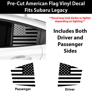 Fits Subaru Legacy 2020-2025 Quarter Window American Flag Vinyl Decal Stickers - Bogar Tech Designs