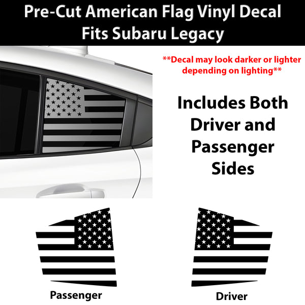 Fits Subaru Legacy 2020-2025 Quarter Window American Flag Vinyl Decal Stickers - Bogar Tech Designs