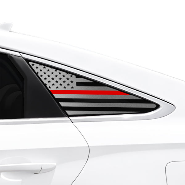 Fits Hyundai Sonata 2015-2017 Quarter Window American Flag Vinyl Decal Stickers - Bogar Tech Designs