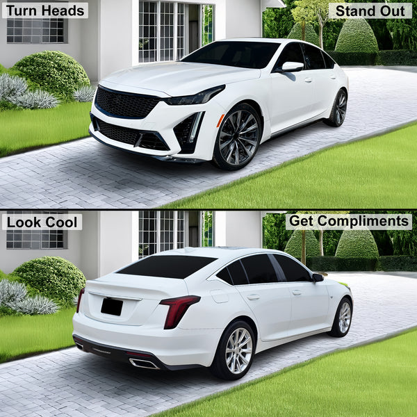 Fits Cadillac CT5 2020-2024 Full Headlight Taillight Precut Smoked PPF Tint Kit Film Overlay  - Bogar Tech Designs