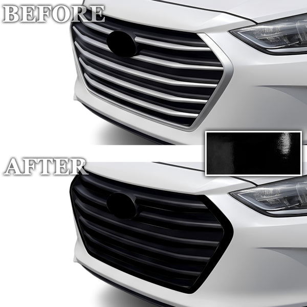 Fits Hyundai Elantra 2017-2018 Vinyl Chrome Delete Grille Blackout Decal Stickers Overlay Film - Bogar Tech Designs
