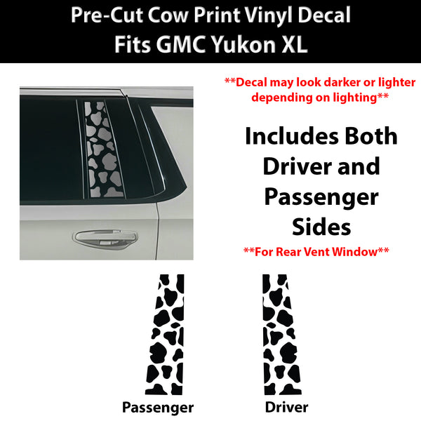 Fits GMC Yukon XL 2025-2026 Animal Leopard Cheetah Cow Window Vinyl Decal Stickers - Bogar Tech Designs