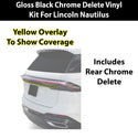 Fits Lincoln Nautilus 2024-2026 Vinyl Chrome Delete Grille Blackout Decal Stickers Overlay Film - Bogar Tech Designs