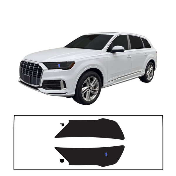 Fits Audi Q7 2020-2024 Full Headlight Taillight Precut Smoked PPF Tint Kit Film Overlay  - Bogar Tech Designs