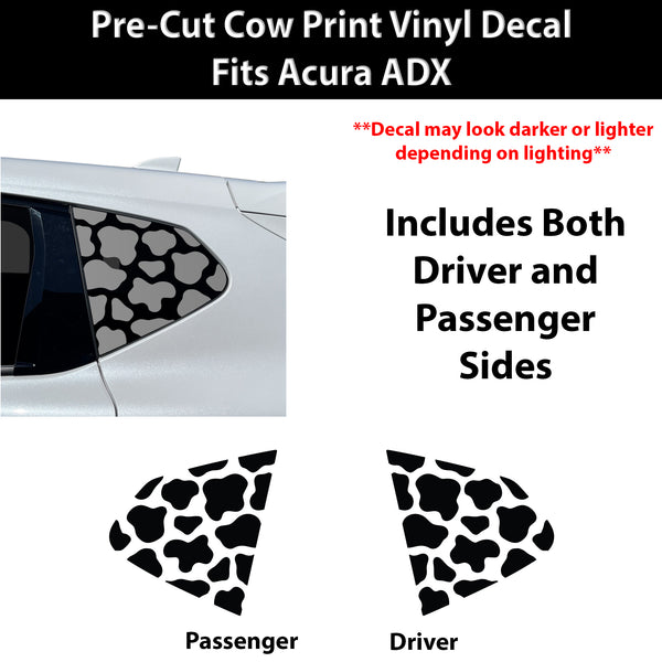 Fits Acura ADX 2025-2026 Animal Leopard Cheetah Cow Window Vinyl Decal Stickers - Bogar Tech Designs
