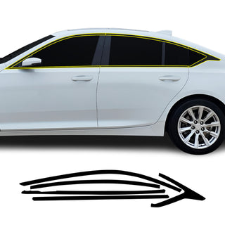 Fits Cadillac CT5 2020-2026 Vinyl Chrome Delete Side Window Trim - Main Image