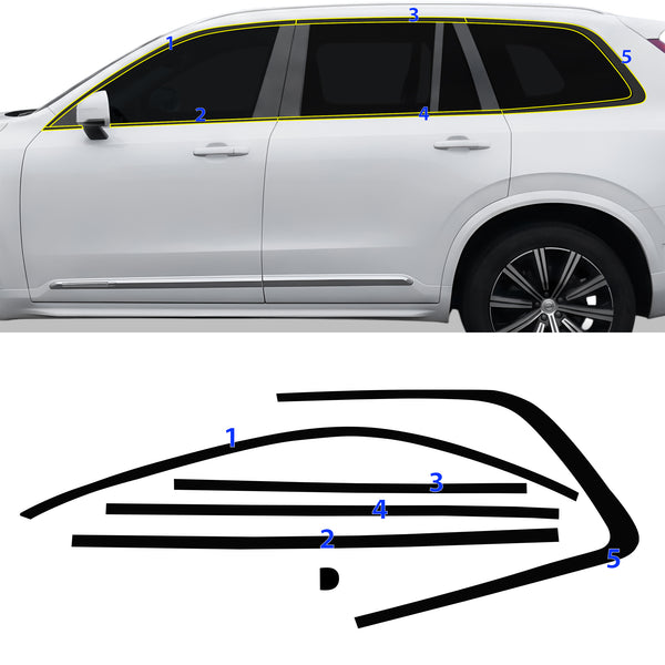 Fits Volvo XC90 2020-2025 Vinyl Chrome Delete Grille Blackout Decal Stickers Overlay Film - Bogar Tech Designs