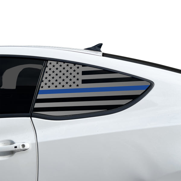 Fits Hyundai Genesis Coupe 2010-2016 Quarter Window American Flag Vinyl Decal Stickers - Bogar Tech Designs